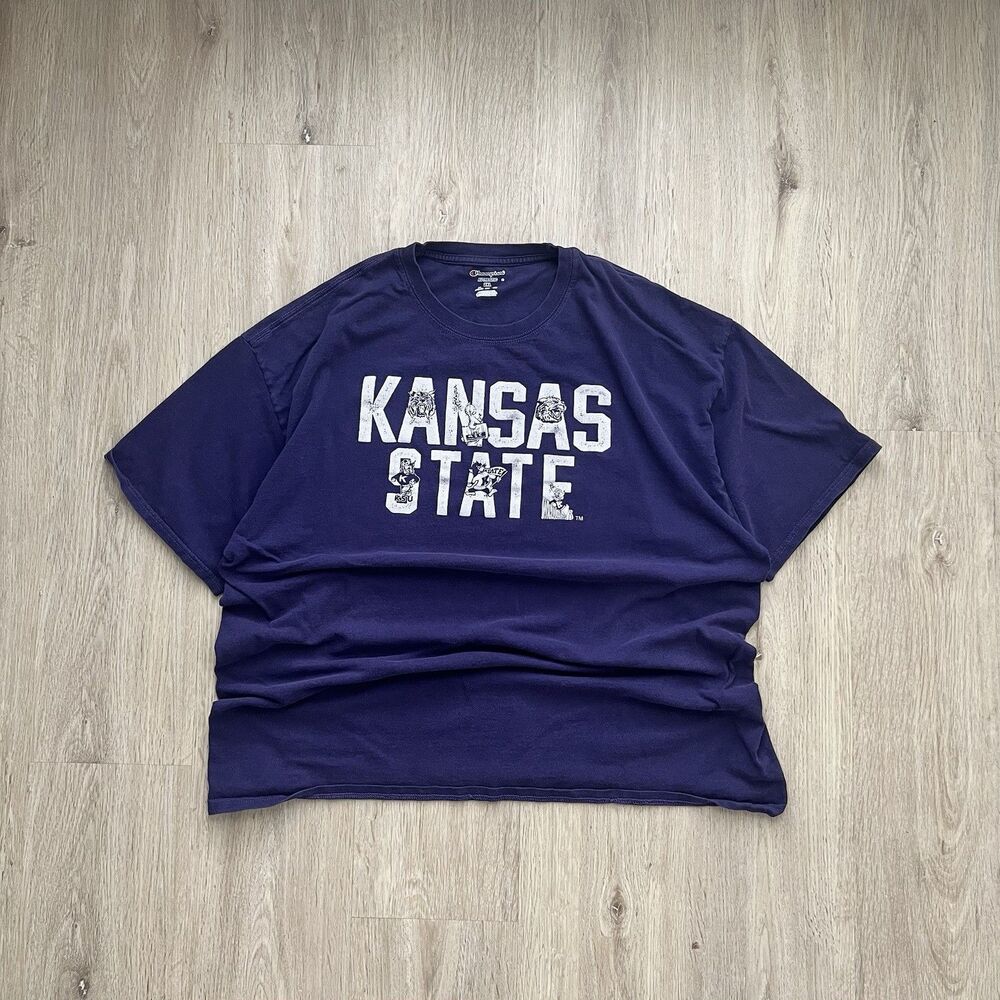 Kansas State Wildcats T-Shirt Mens XXL Purple Champion NCAA Graphic Tee